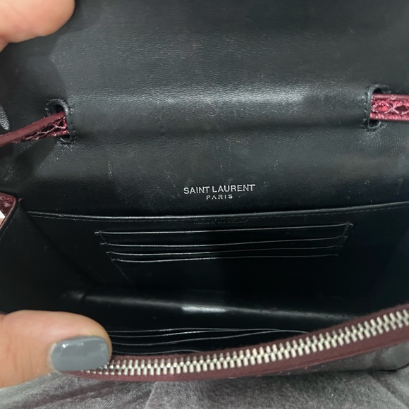 Saint Laurent Toy Metallic Kate Snakeskin Monogramme Wallet on Chain - Picture 4 of 5